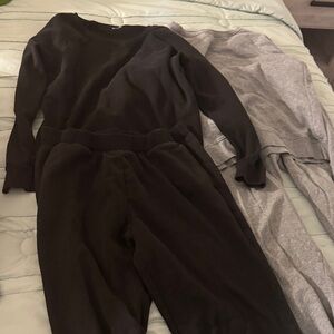 Time and Tru Black and Gray Jogger Set